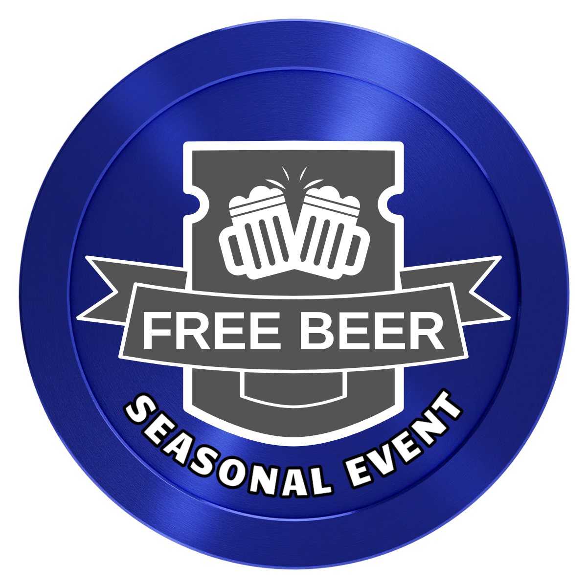 Craft Beer #001 Aluminum Poker Chips - Blue - Back