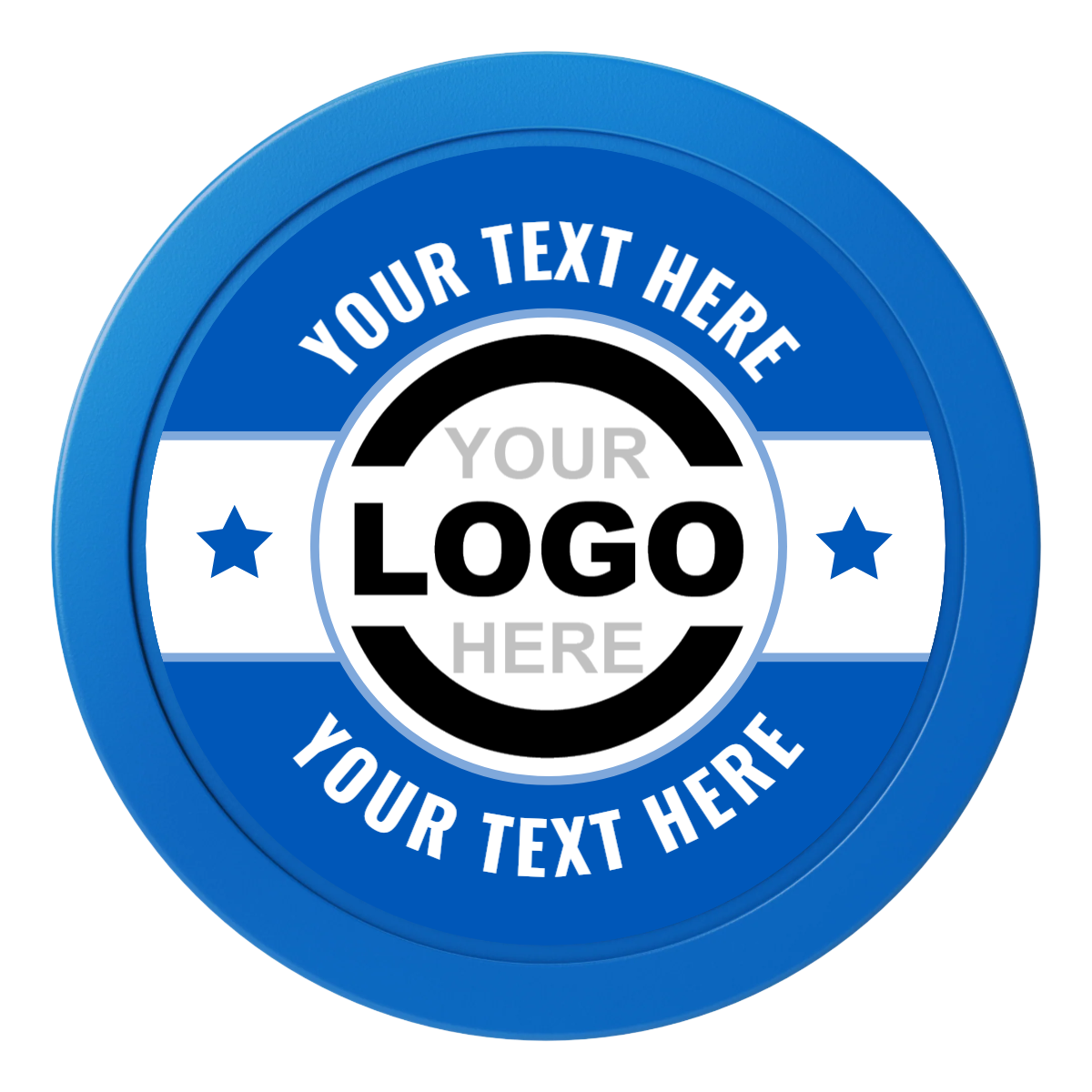 Star Banner 2" Oversized Poker Chips - Blue - Back