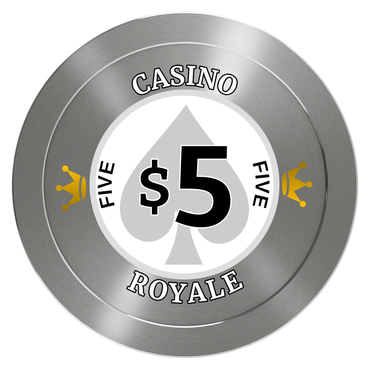 Casino Royale Aluminum Poker Chips - Silver - Back
