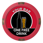 Beer and Glass Composite & Metal Hybrid Poker Chips - Red - Back
