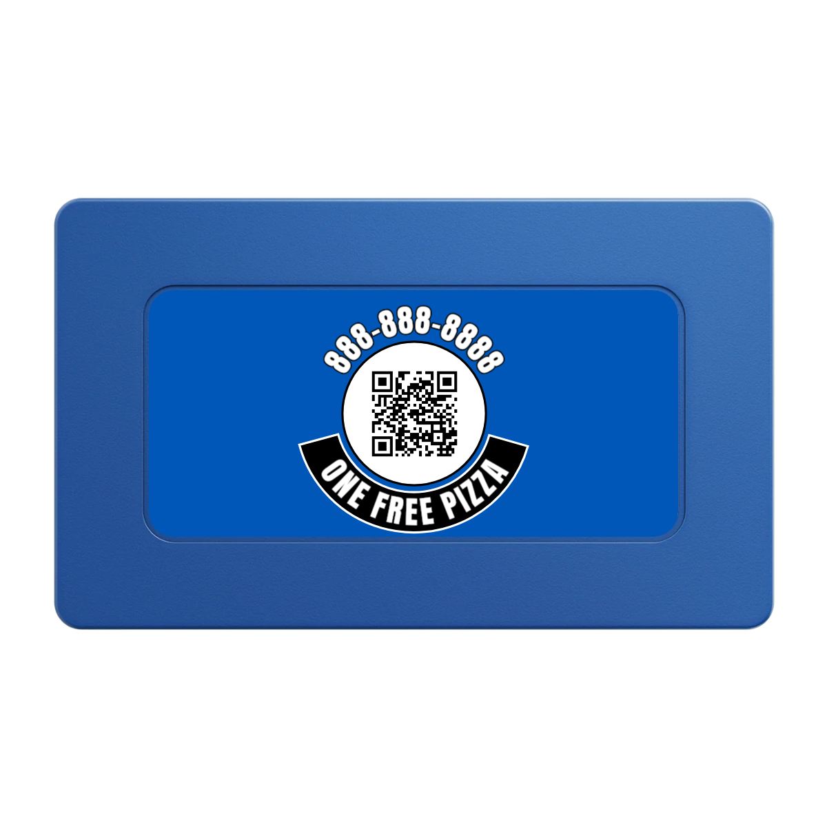 Brew Pub or Pizzeria with Logo Rectangular Poker Chip Plaques - Blue - Back