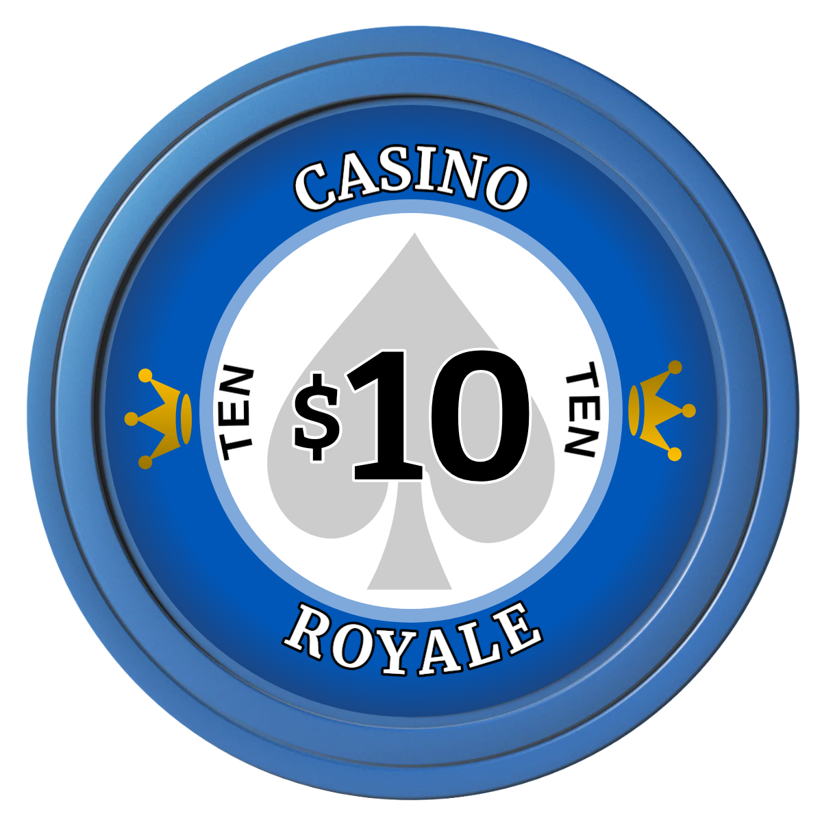 Casino Royale Composite Poker Chips - Blue / Solid - Front