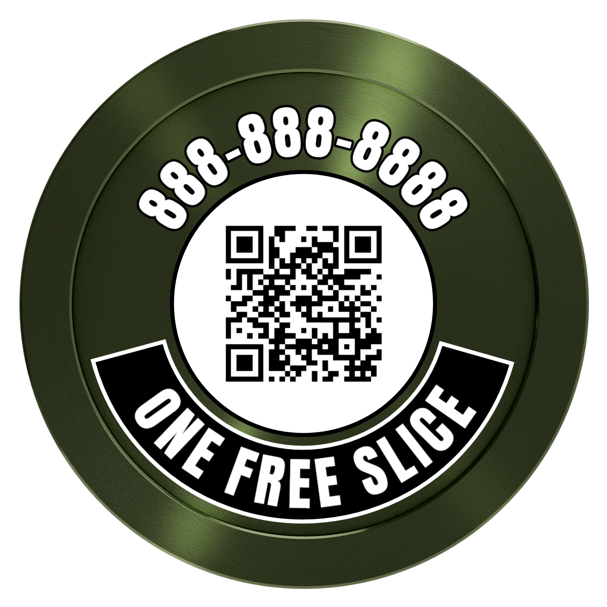 Brew Pub or Pizzeria with Logo Aluminum Poker Chips - Green - Back