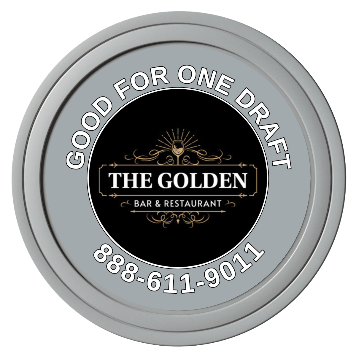 Branded Logo Bar Drink Token Composite Poker Chips - Gray / Solid - Front