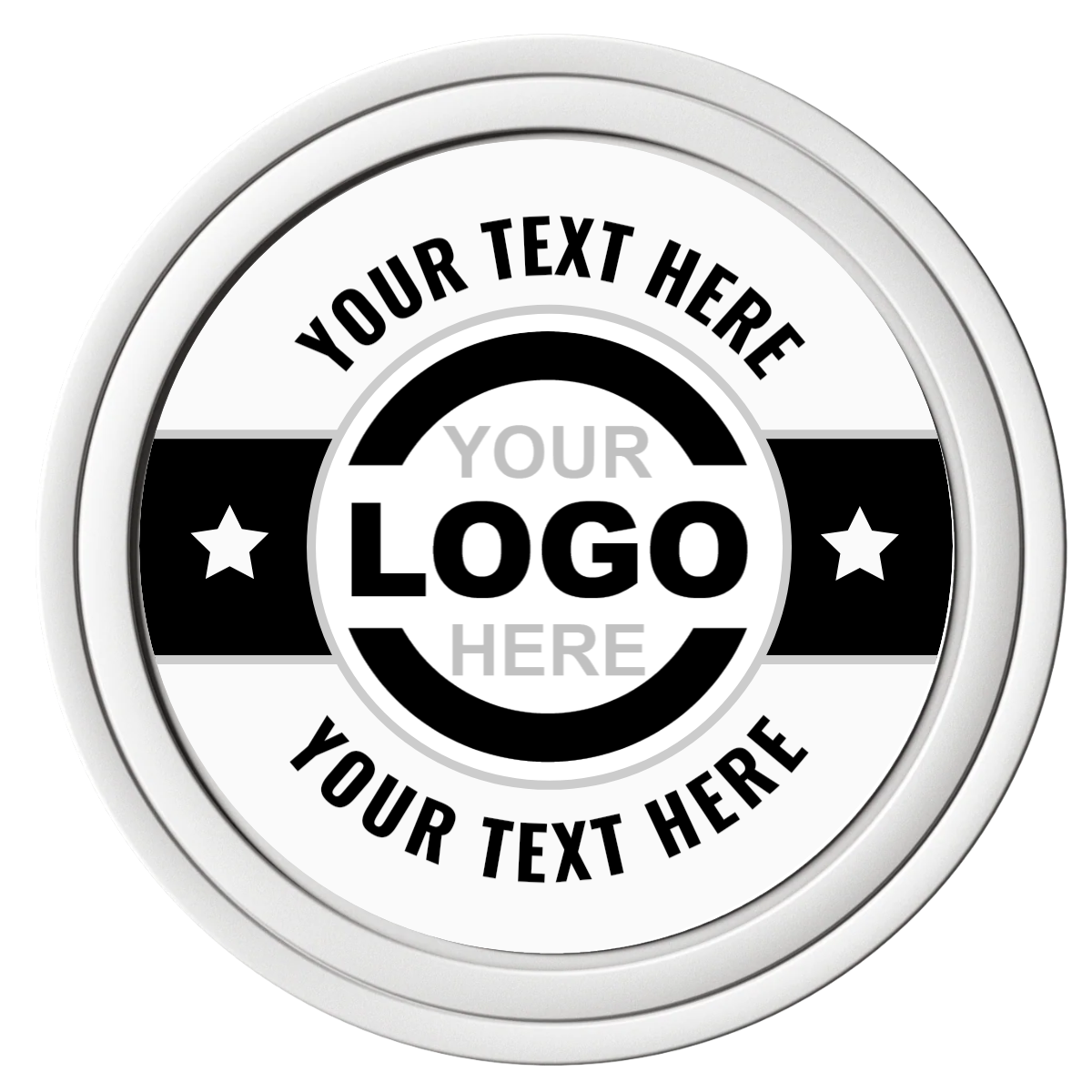 Star Banner Composite Poker Chips - White / Solid - Front