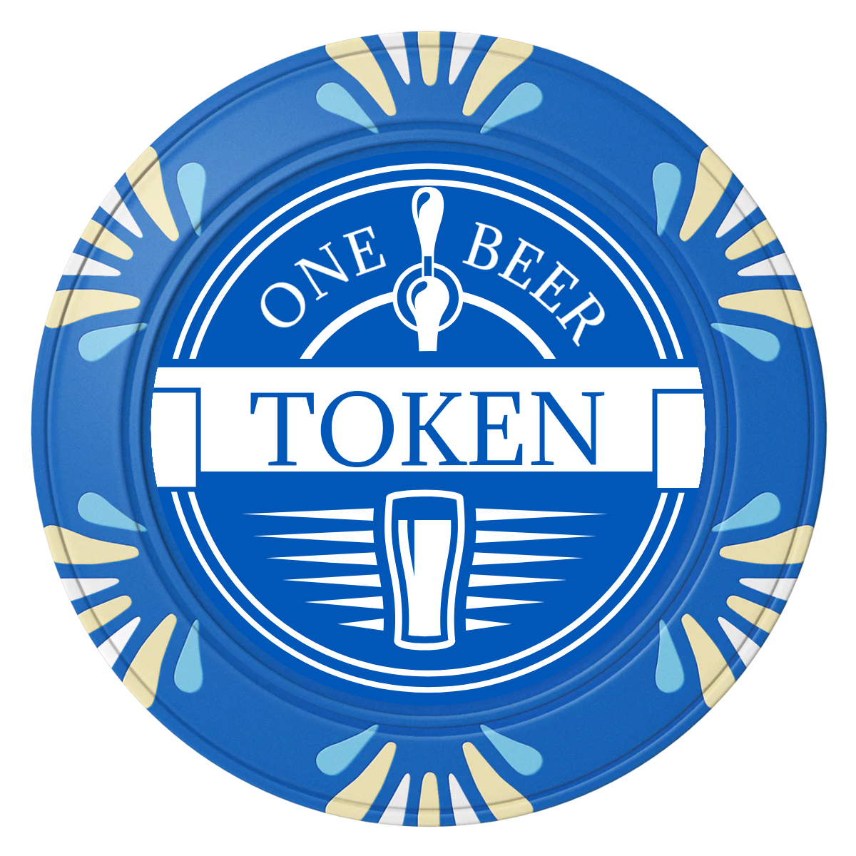 Tap Out Clay Poker Chips - Blue / Macau / 40mm - Front