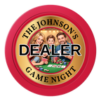 Family Game Night 2" Composite Dealer Button - Red - Front