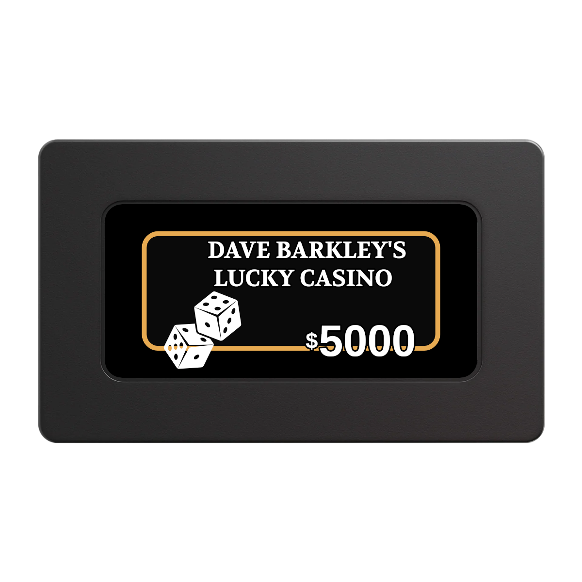 Dave's Lucky Casino Rectangular Poker Chip Plaques - Black - Back