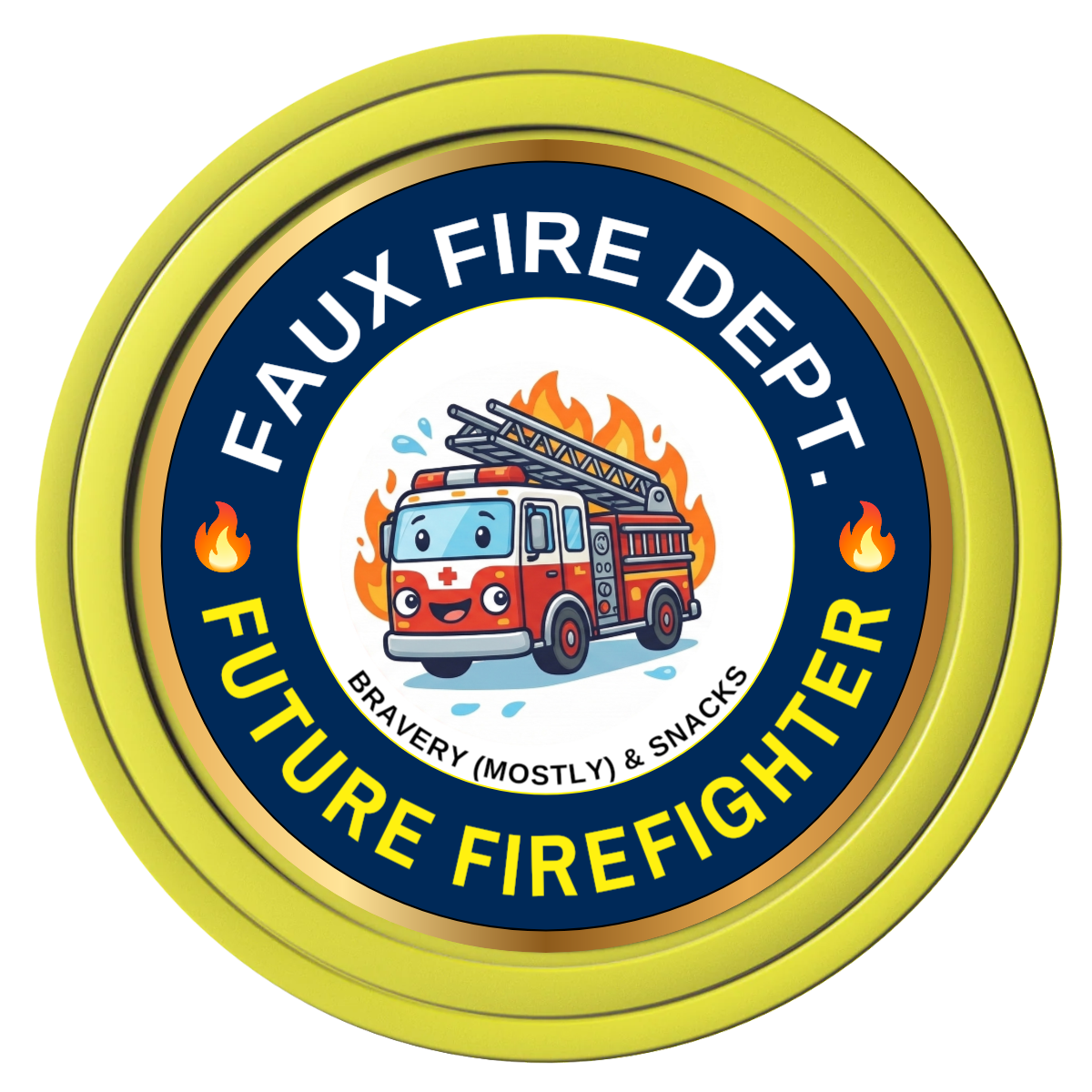 Future Firefighter Composite Poker Chips - Yellow / Solid - Front