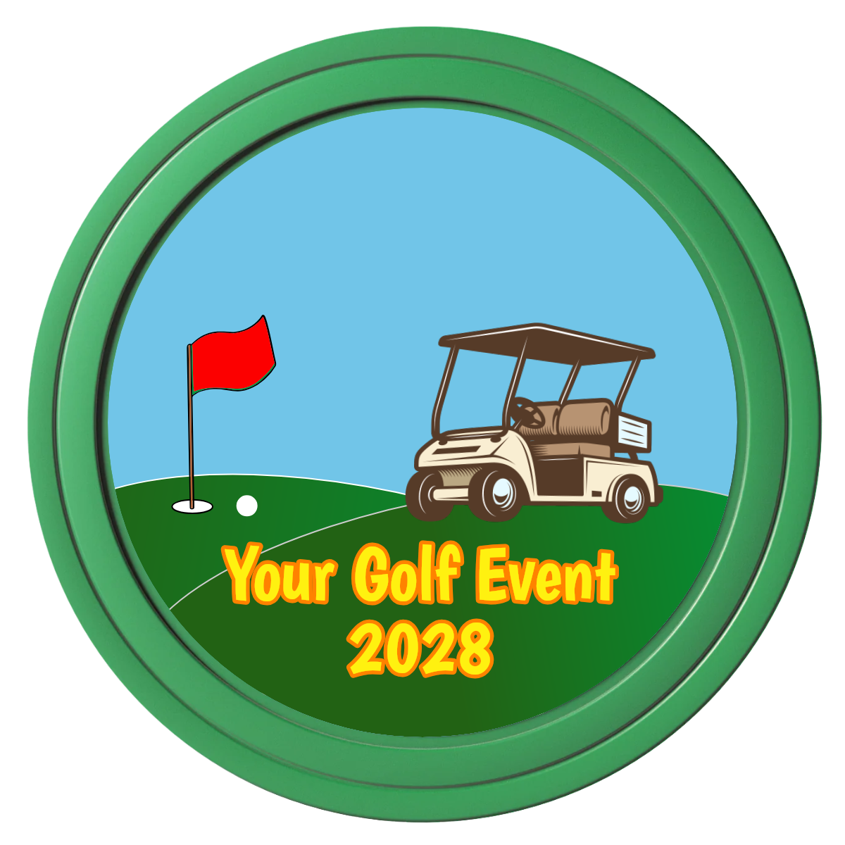 Going Golfing Today Composite Poker Chips - Green / Solid - Front