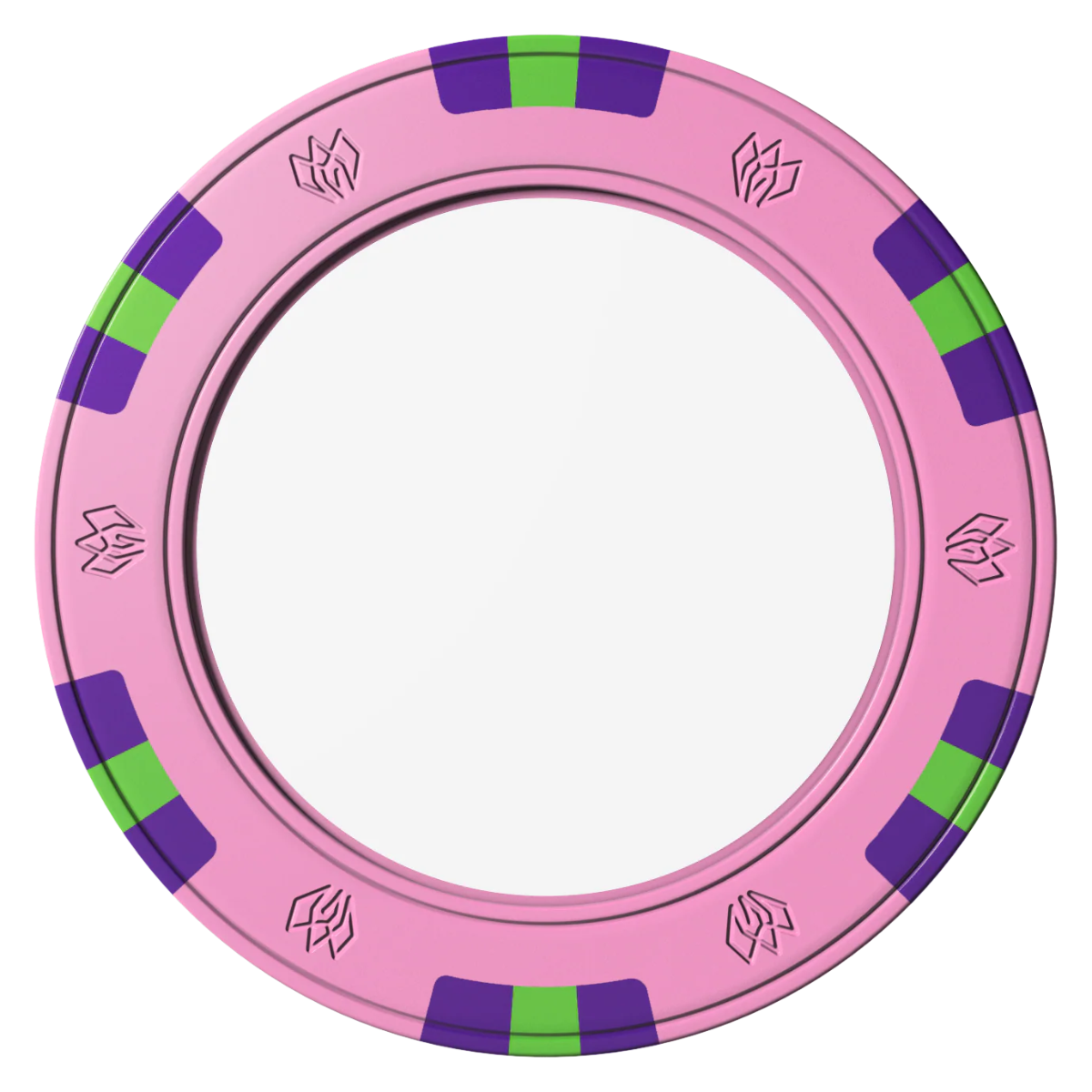 Create Your Own Clay Poker Chips - Pink / 6 Spot Gem / 40mm - Front