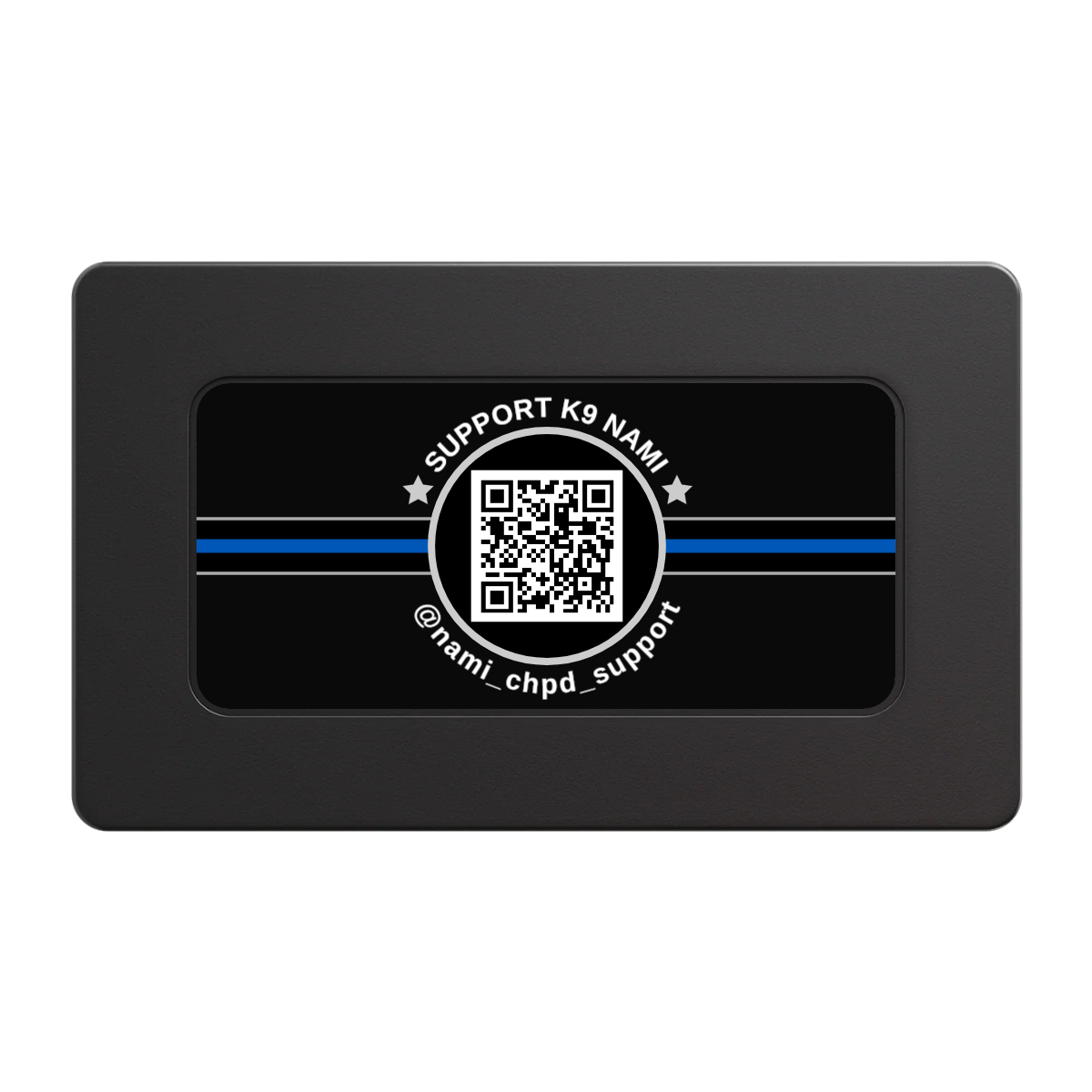 Police Department K9 #02 Rectangular Poker Chip Plaques - Black - Back