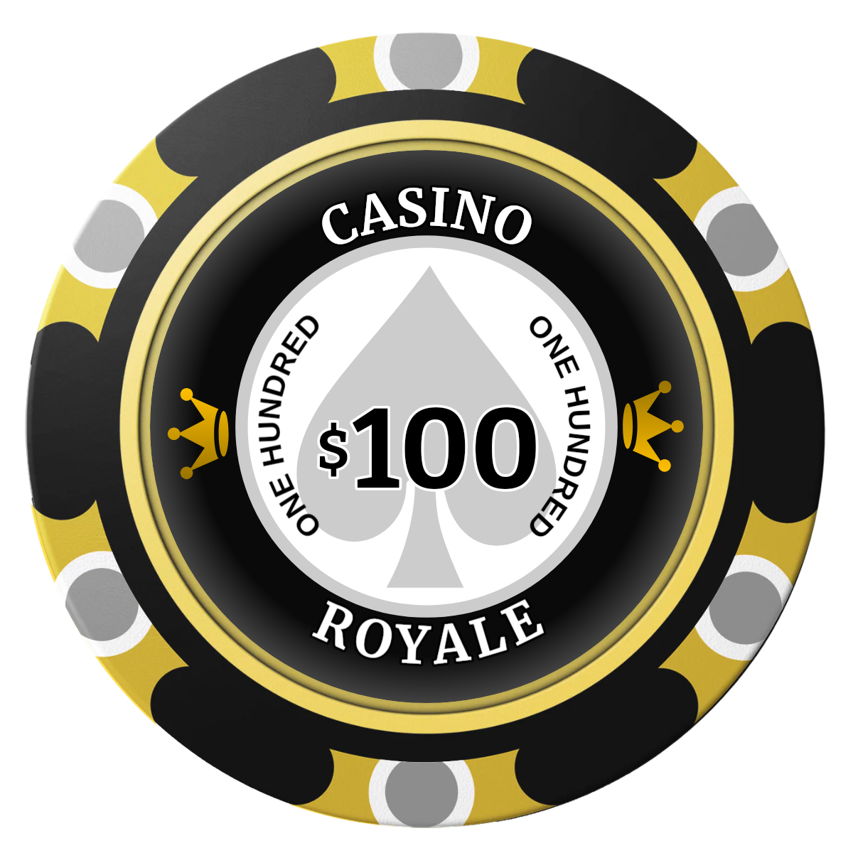Casino Royale Clay Poker Chips - Black / Monte Carlo / 40mm - Back