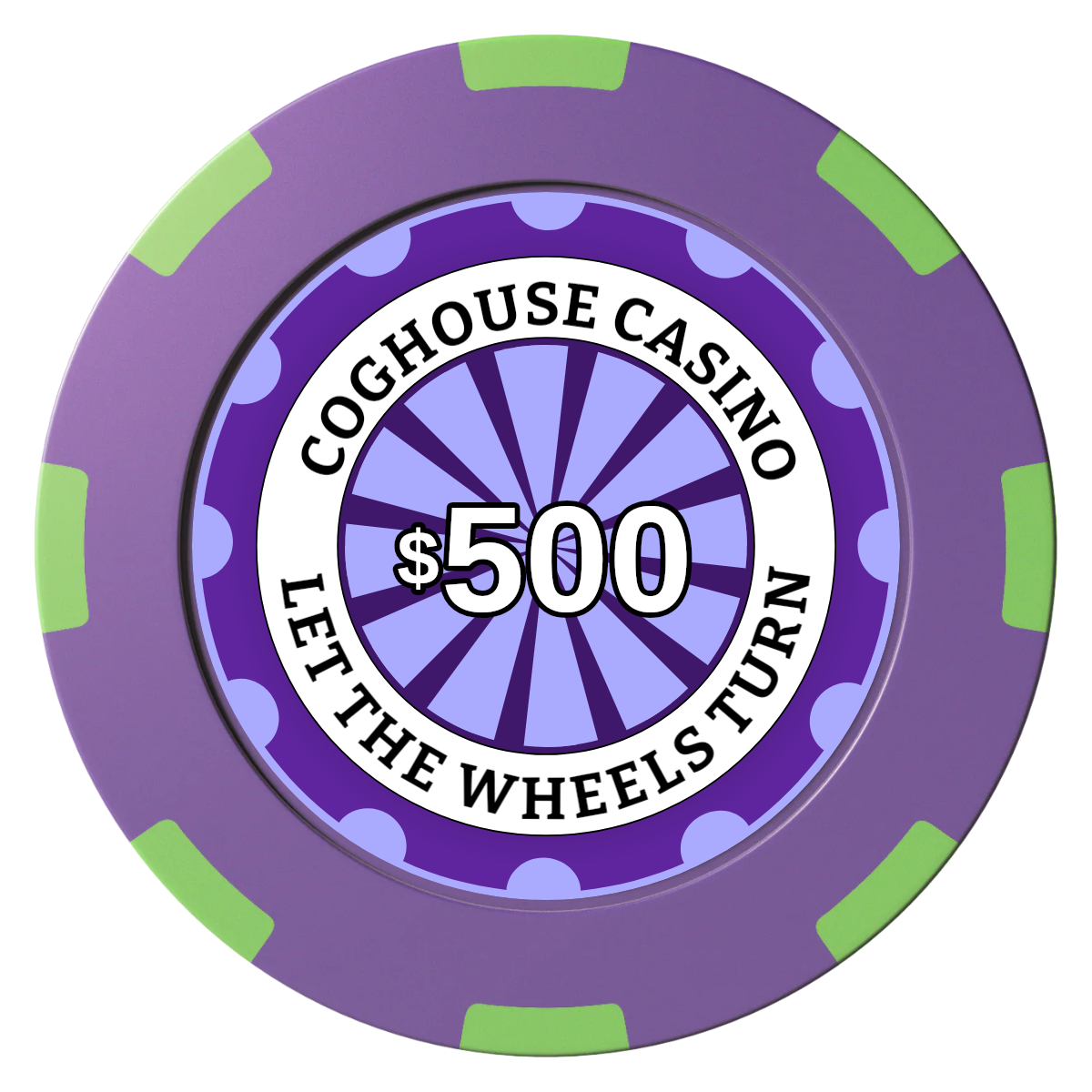 Cog House Clay Poker Chips - Purple / 8 Spot (2 Tone) / 40mm - Front