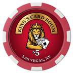 King's Card Room Magnetic Composite Poker Chips - Black / 8 Spot - Front