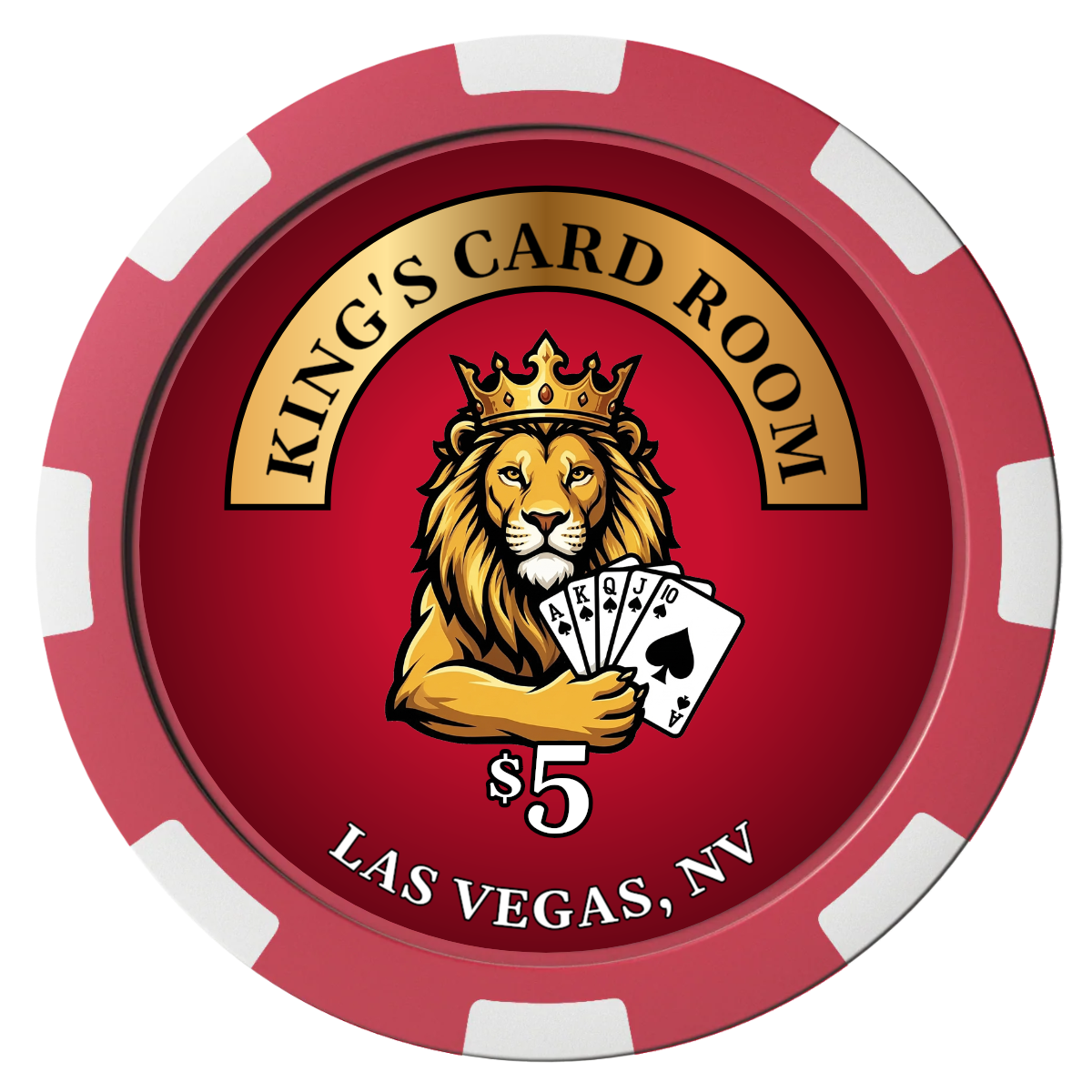 King's Card Room Magnetic Composite Poker Chips - Black / 8 Spot - Front
