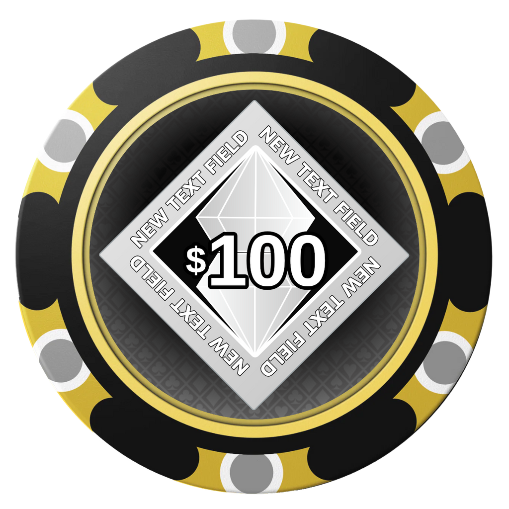Diamond in the Rough Clay Poker Chips - Black / Monte Carlo / 40mm - Back