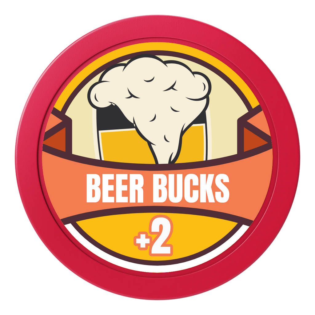 Banner Brew 2" Composite Dealer Button - Red - Back