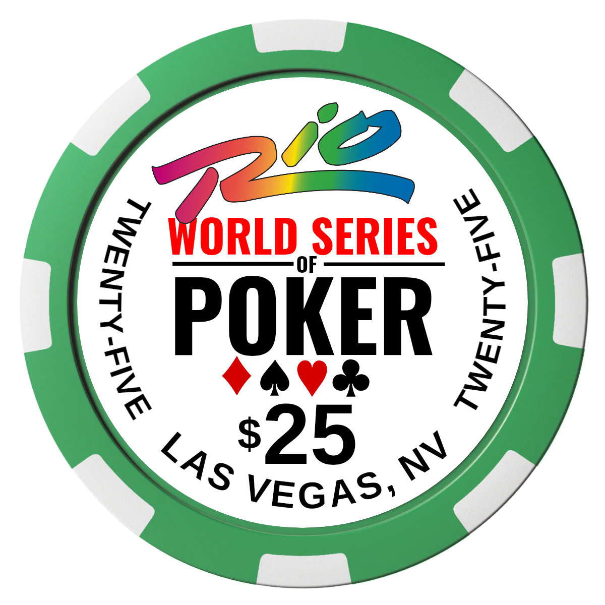 WSOP Magnetic Composite Poker Chips - Green / 8 Spot - Back