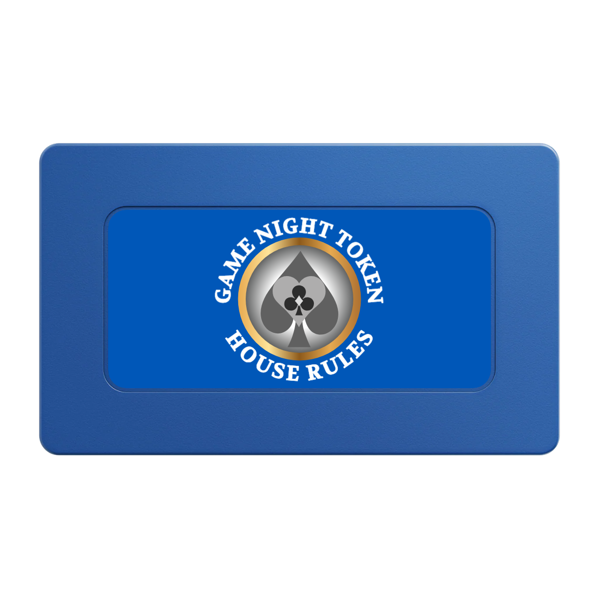 Stacked Suits Rectangular Poker Chip Plaques - Blue - Front