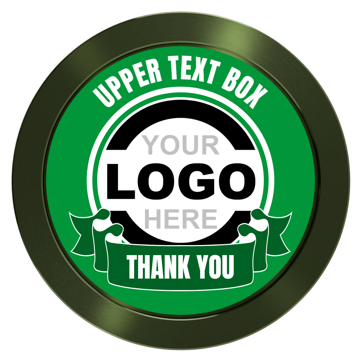 Lower Banner Aluminum Poker Chips - Green - Front