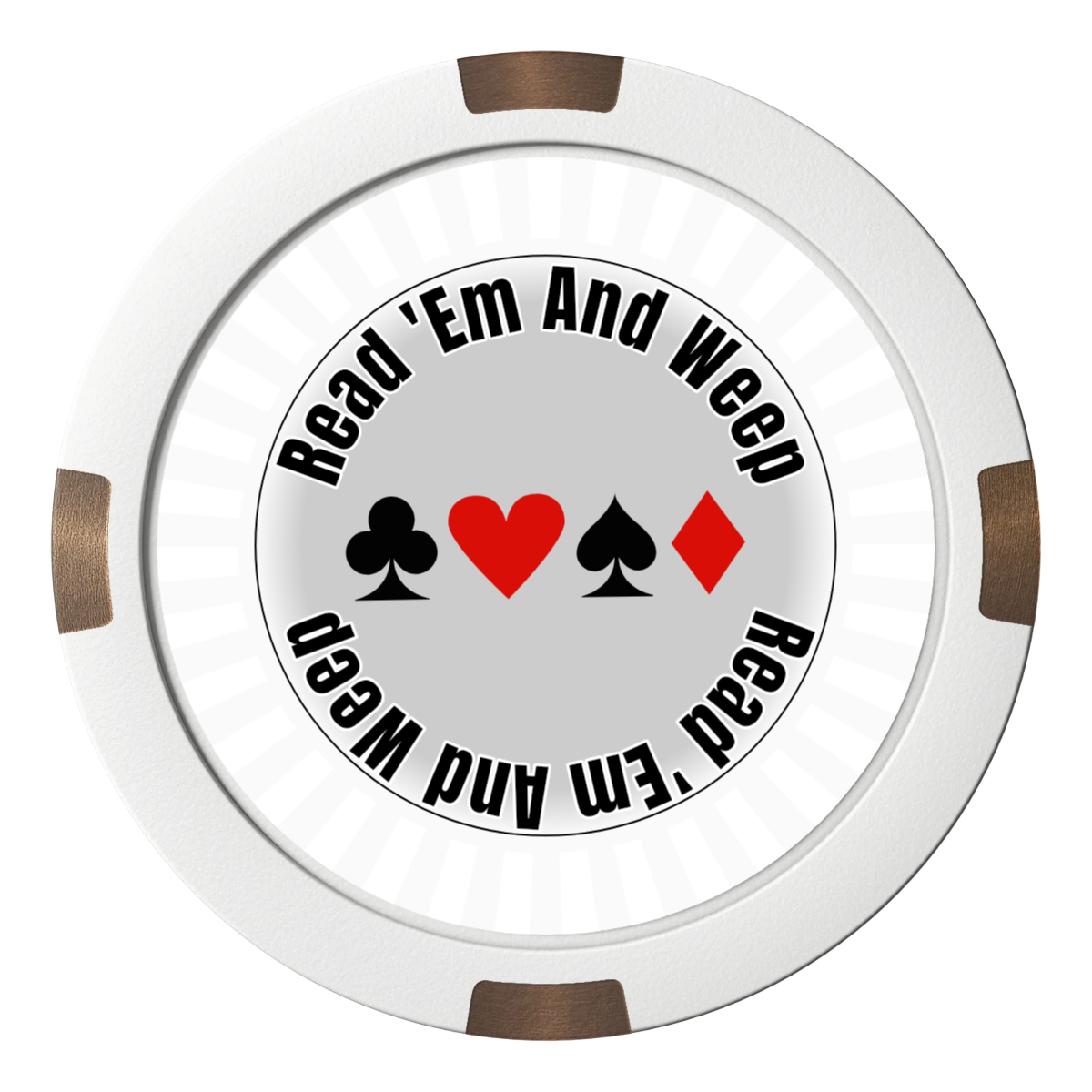 Gabe's Poker Room Composite & Metal Hybrid Poker Card Protectors - White - Front