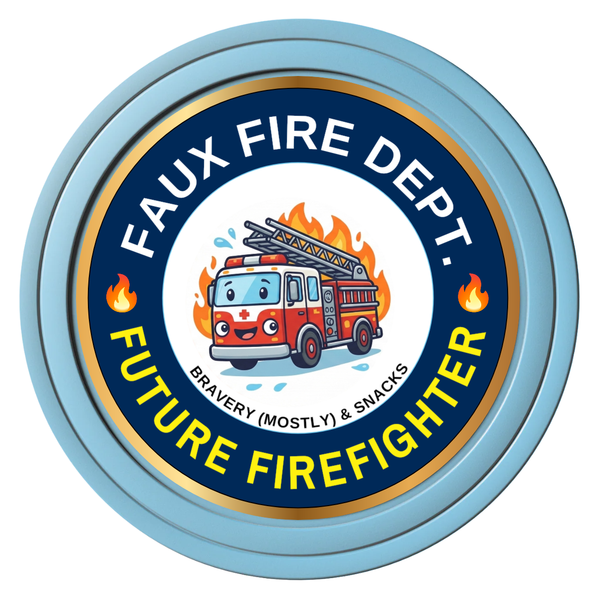 Future Firefighter Composite Poker Chips - Light Blue / Solid - Front