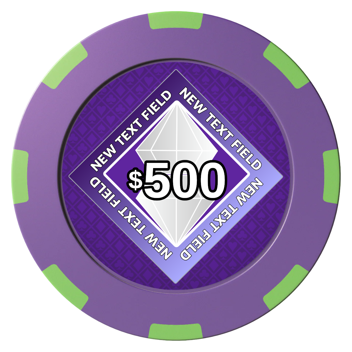 Diamond in the Rough Clay Poker Chips - Purple / 8 Spot (2 Tone) / 40mm - Front