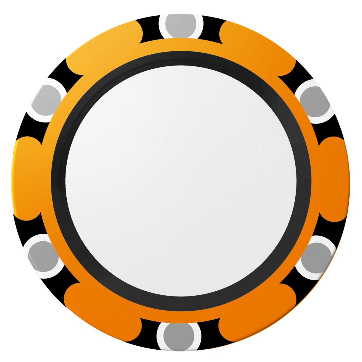 Create Your Own Clay Poker Chips - Orange / Monte Carlo / 40mm - Front