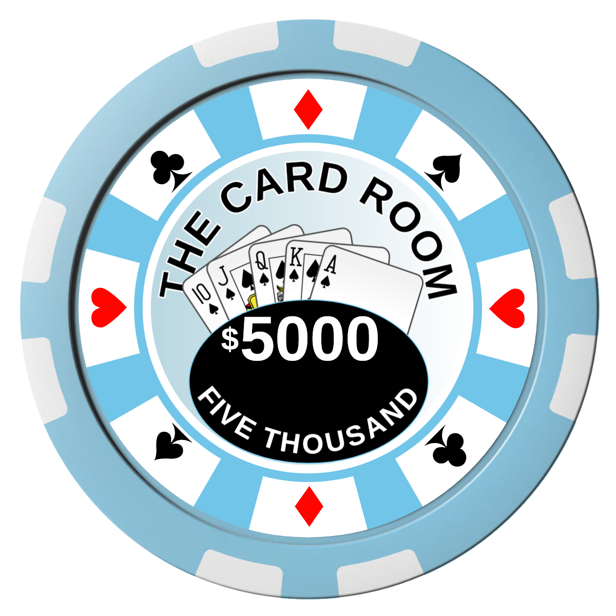 A Suitable Design Composite Poker Chips - Light Blue / 8 Stripe - Front