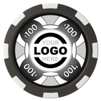 Alan Baker 4-2S A Composite Poker Chips - Black / 8 Spot - Back