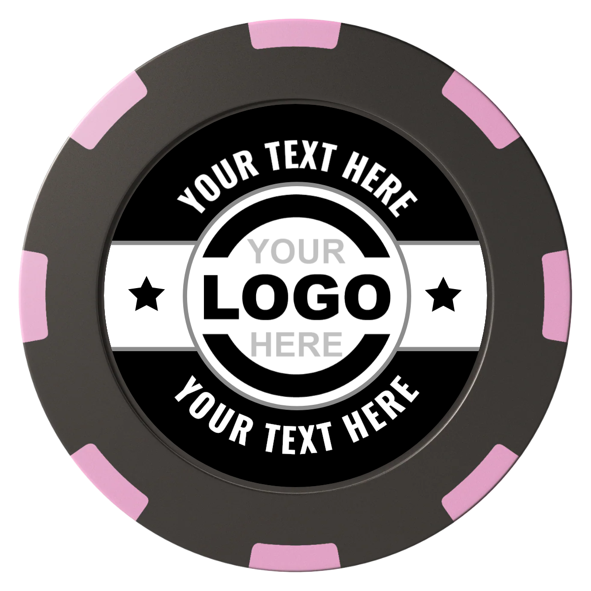 Star Banner Clay Poker Chips - Black / 8 Spot (2 Tone) / 40mm - Front