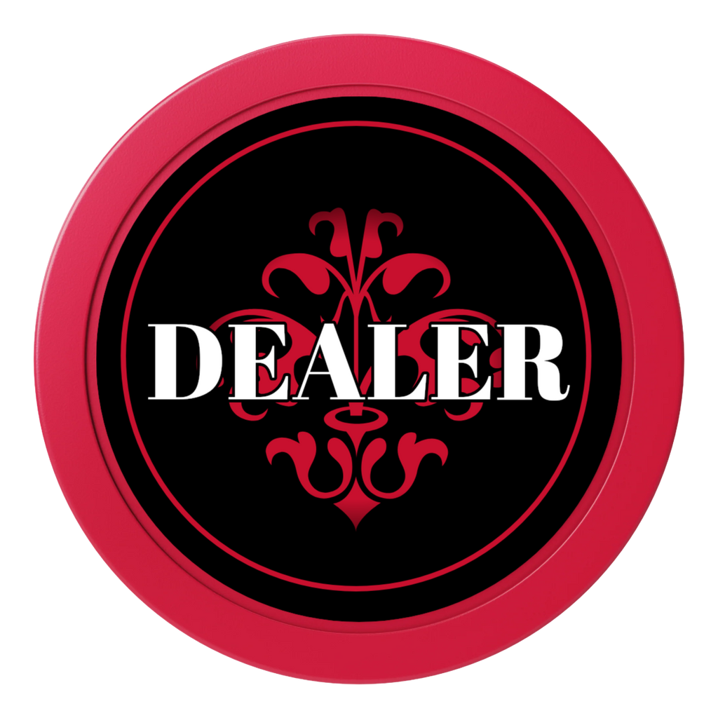 Gothic Revival 2" Composite Dealer Button - Red - Front