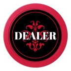 Gothic Revival 2" Composite Dealer Button - Red - Front