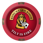 King's Card Room Composite & Metal Hybrid Poker Card Protectors - Red - Front