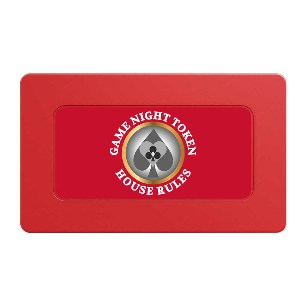 Stacked Suits Rectangular Poker Chip Plaques - Red - Front