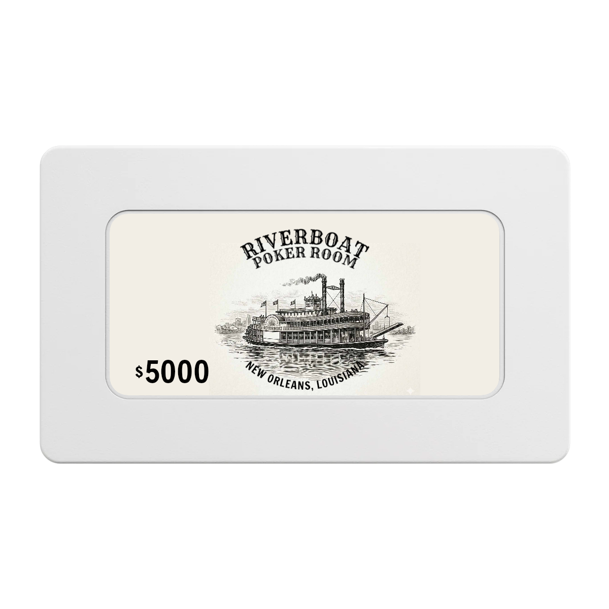 Riverboat Poker Room Rectangular Poker Chip Plaques - White - Front