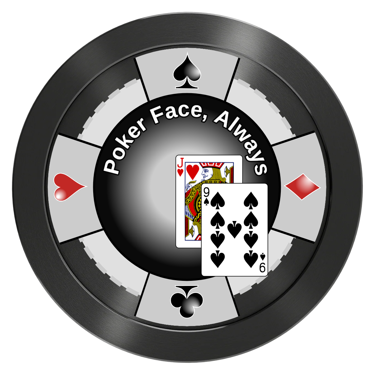 Jack Nine Card Room Aluminum Poker Card Guards - Black - Back