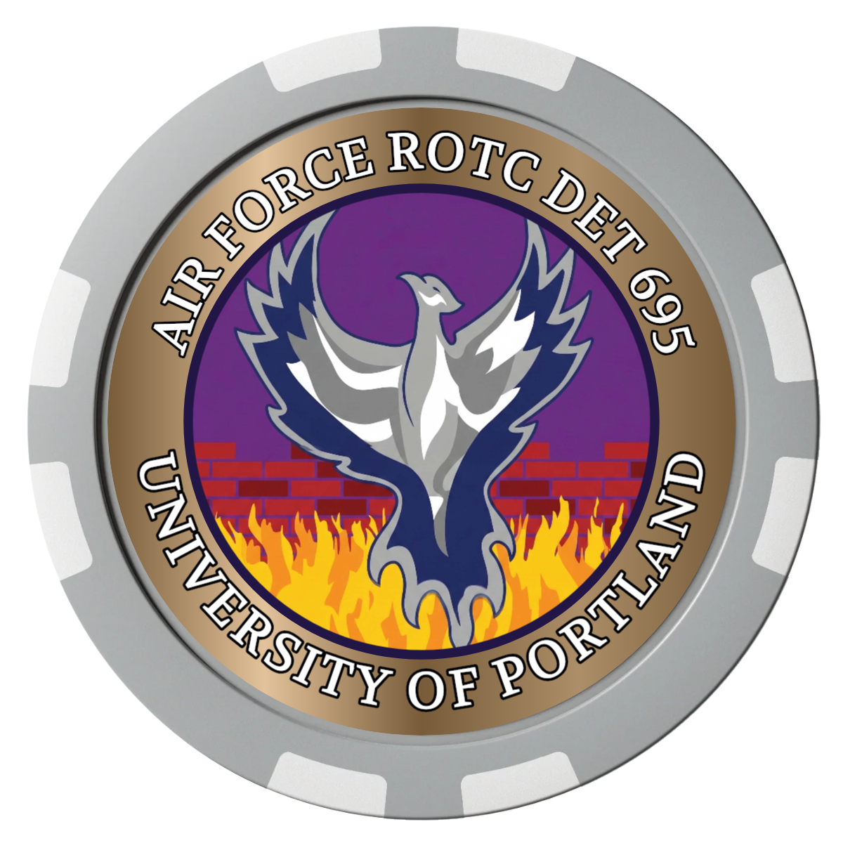 Air Force ROTC Det 695 Composite Poker Chips - Gray / 8 Stripe - Front