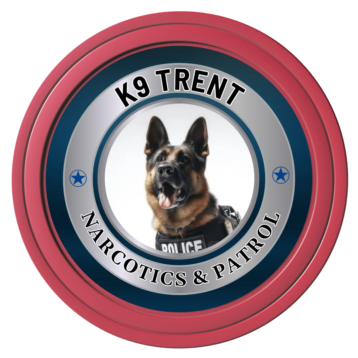 K-9 Trent Composite Poker Chips - Red / Solid - Front