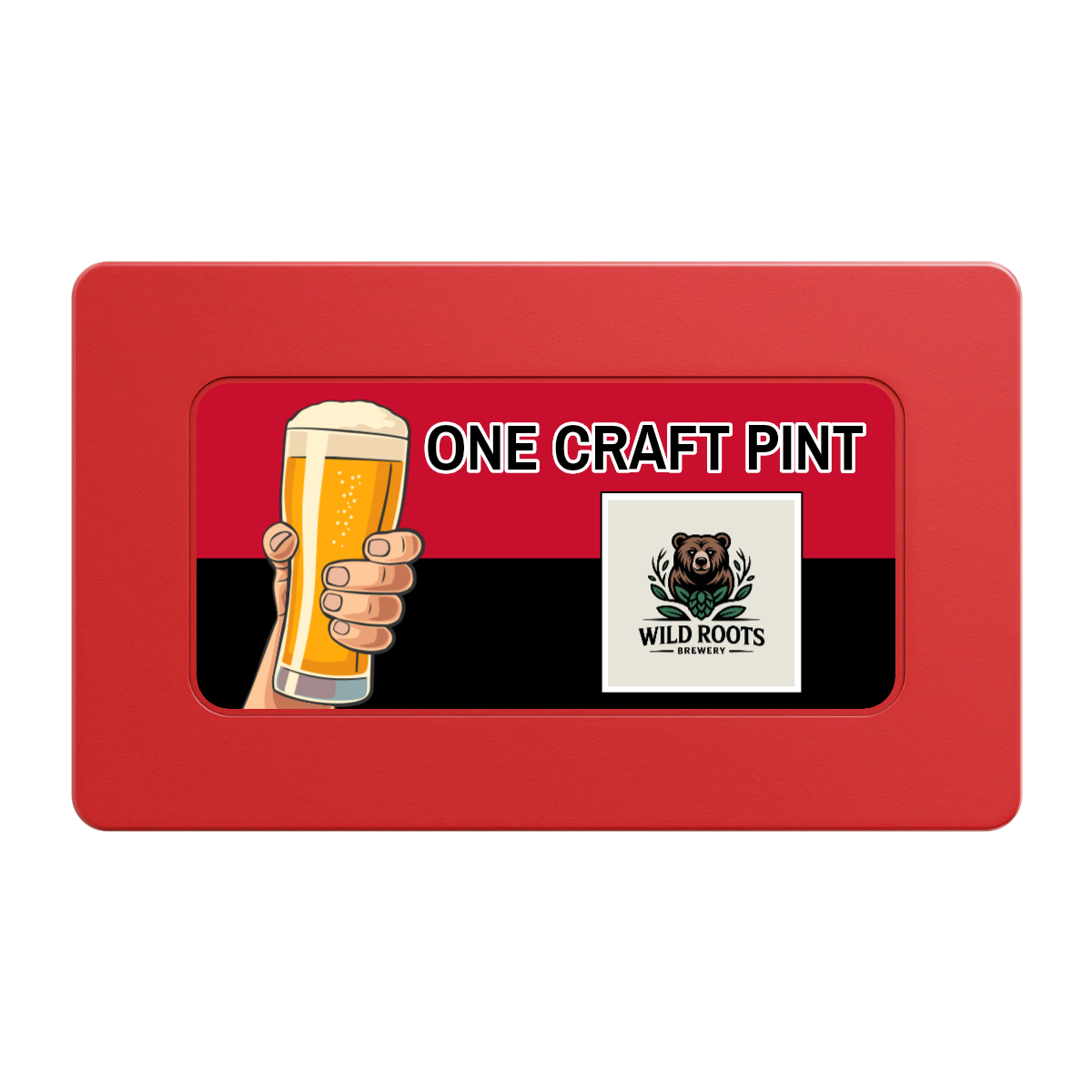 Drink On Us Rectangular Poker Chip Plaques - Red - Back