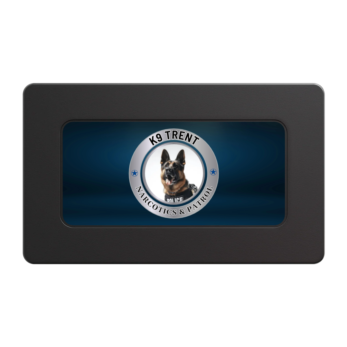 K-9 Trent Rectangular Poker Chip Plaques - Black - Front
