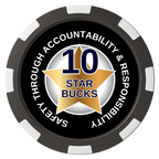 Safety Star Magnetic Composite Poker Chips - Black / 8 Spot - Front