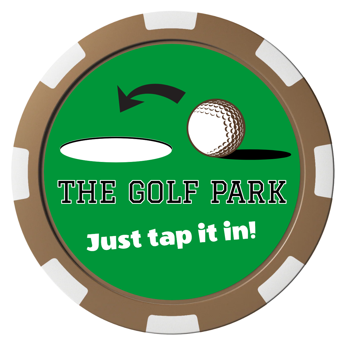 Golf Slogan Composite Poker Chips - Brown / 8 Spot - Front
