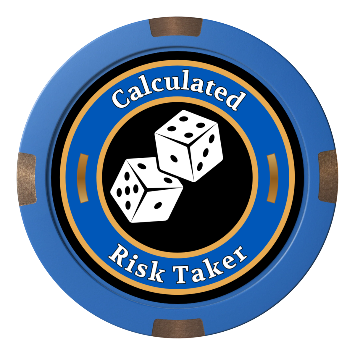 Dave's Lucky Casino Composite & Metal Hybrid Poker Card Protectors - Blue - Front