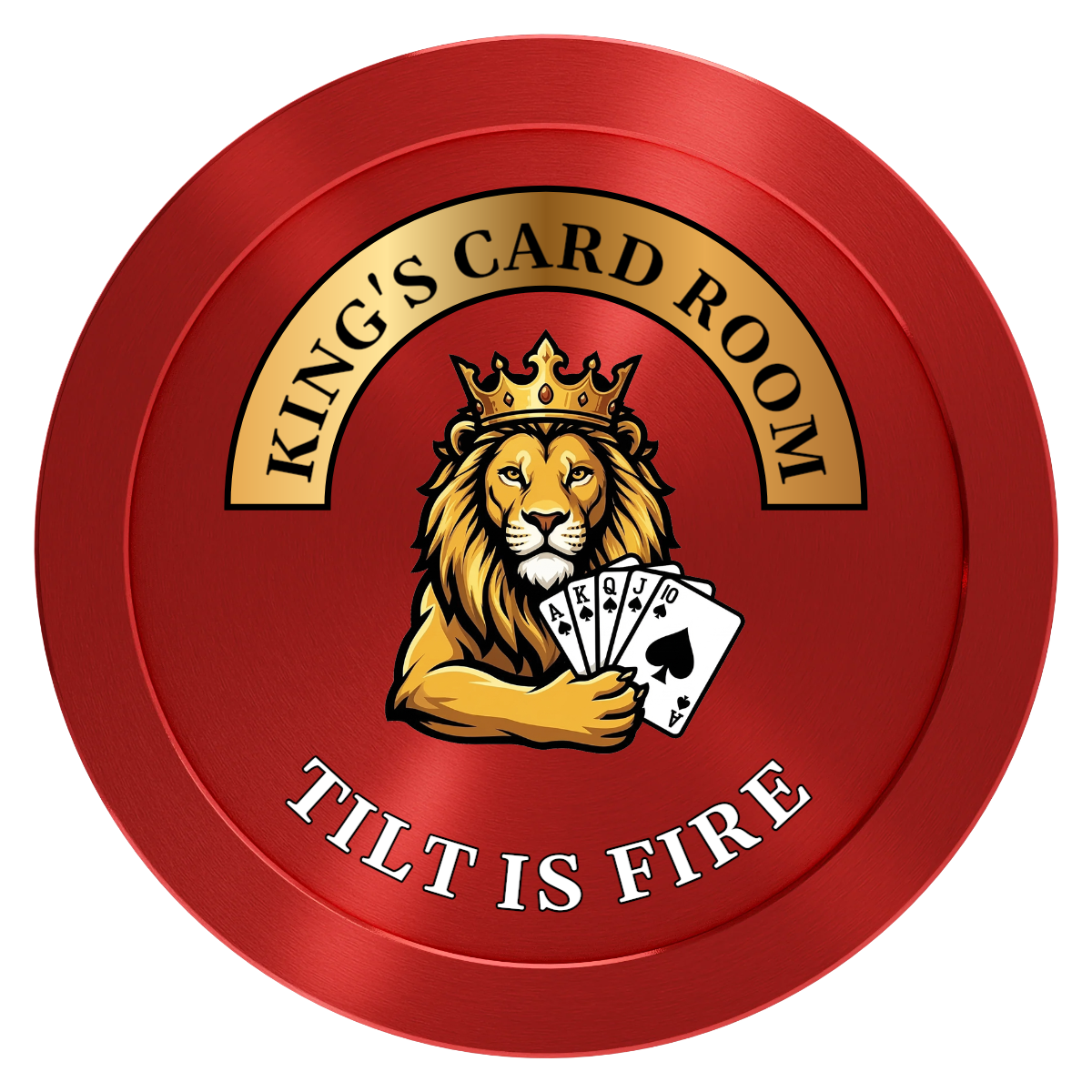 King's Card Room Aluminum Poker Card Guards - Red - Front