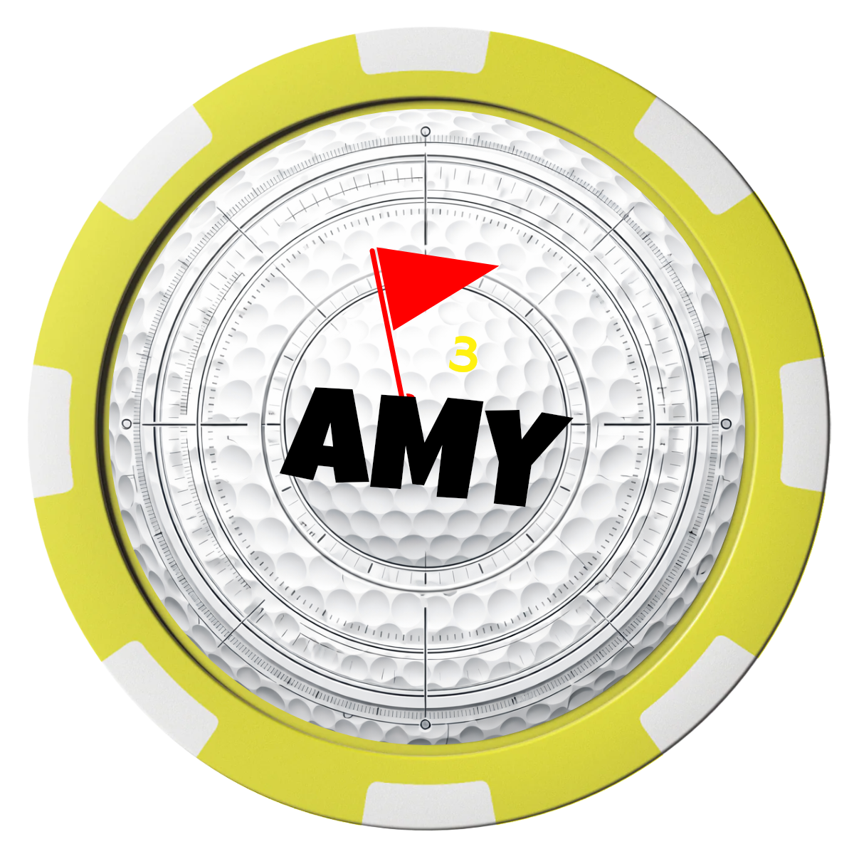 Ball Marcus Jr. Composite Poker Chips - Yellow / 8 Spot - Front