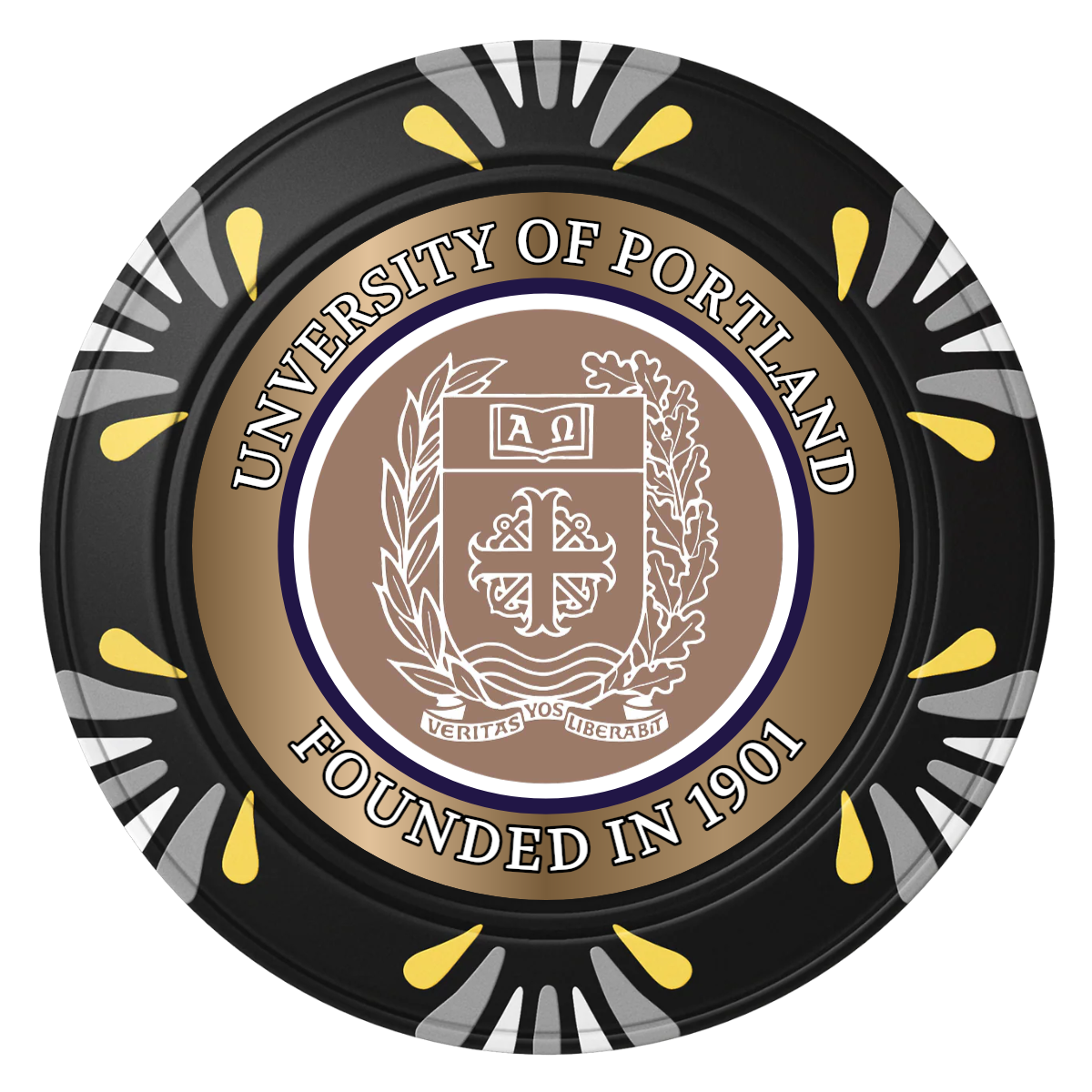 Air Force ROTC Det 695 Clay Poker Chips - Black / Macau / 40mm - Back