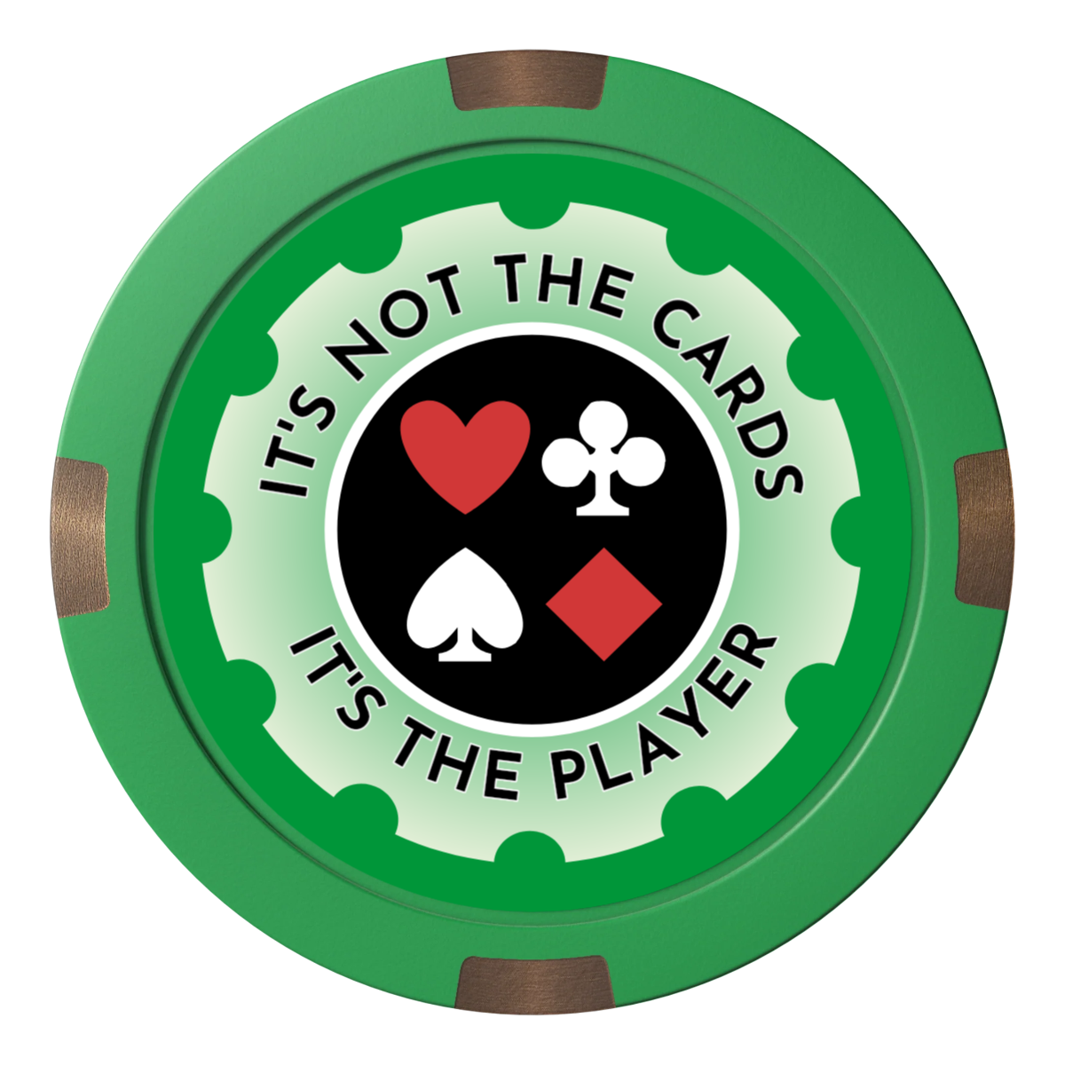 Your Four Suits Composite & Metal Hybrid Poker Card Protectors - Green - Front