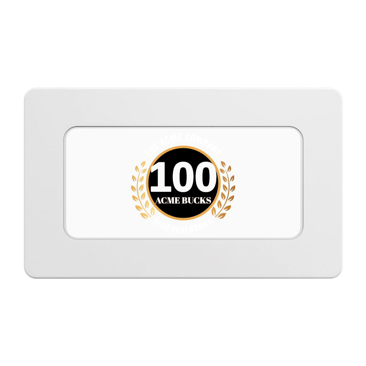 Achievement Wreath Rectangular Poker Chip Plaques - White - Back